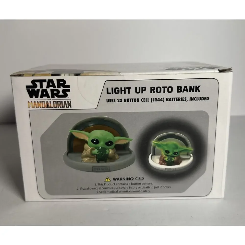 Star Wars The Mandalorian The Child Light Up Up Roto Coin Bank 5 1/2